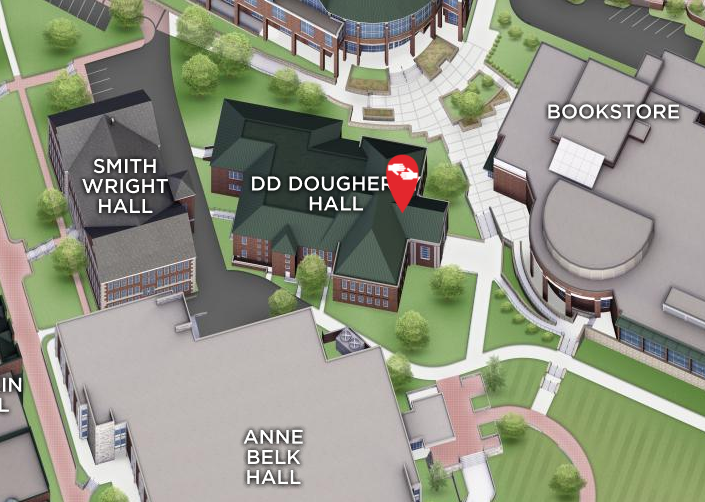 D.D. Dougherty Hall on campus map